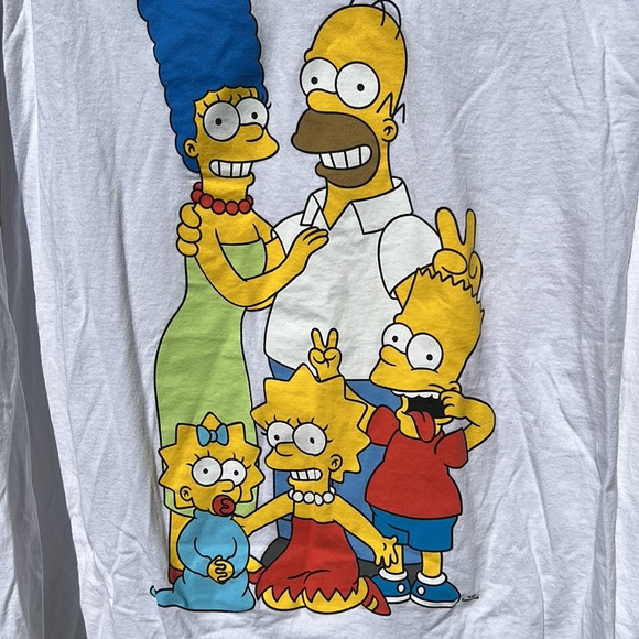 The Simpsons Family Portrait Graphic Long Sleeve Tee White Shirt Men’s Medium - Picture 2 of 8